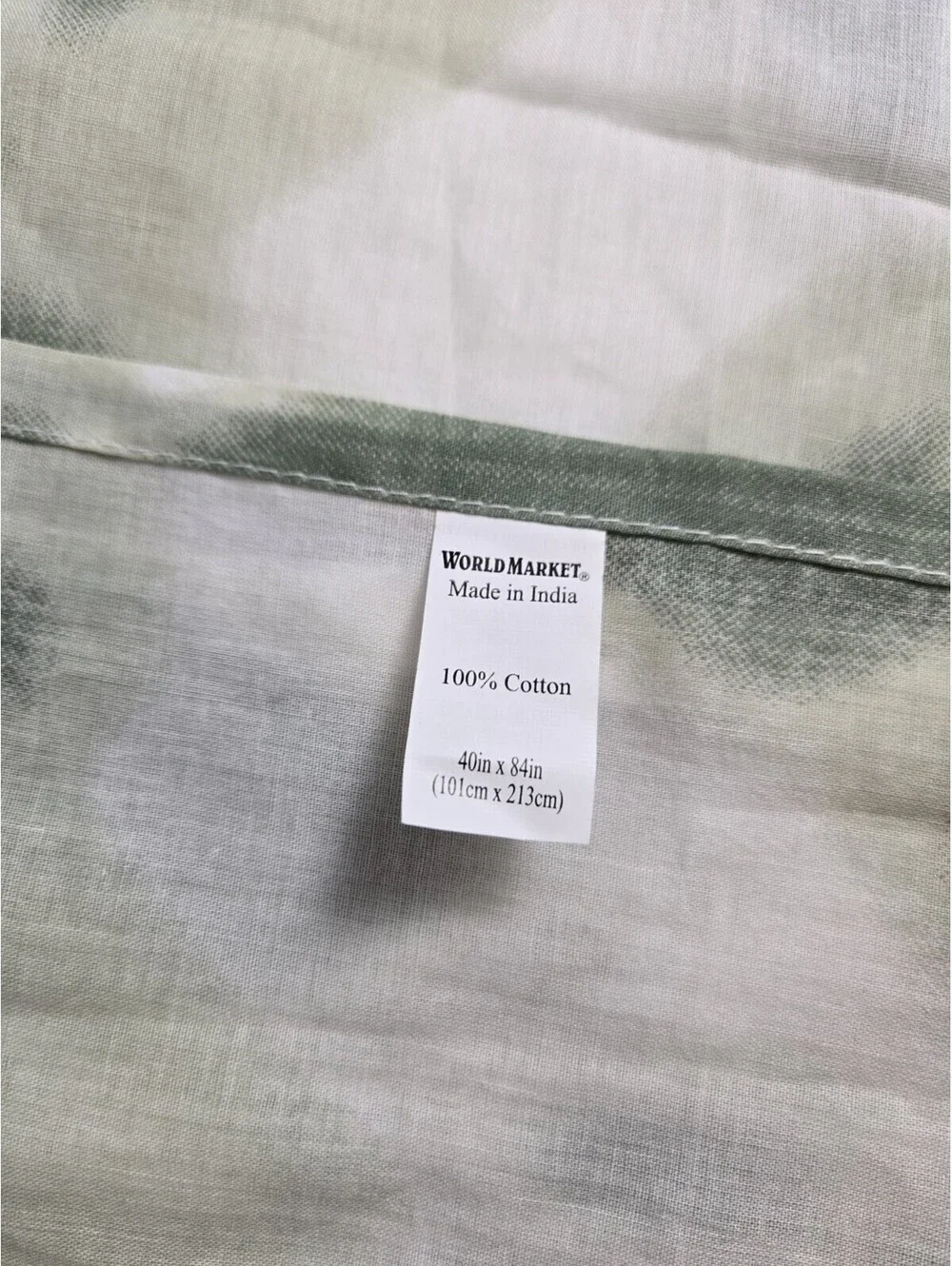 World Market Sheer Green Geometric Curtains